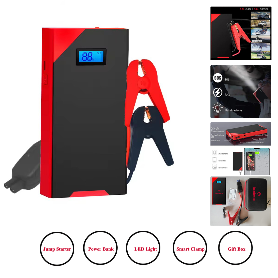 All in One 12000mAh Emergency 